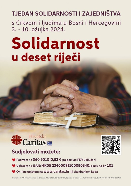 Plakat Tjedan solidarnosti i zajednistva s Crkvom i ljudima u BiH 2024 543x768