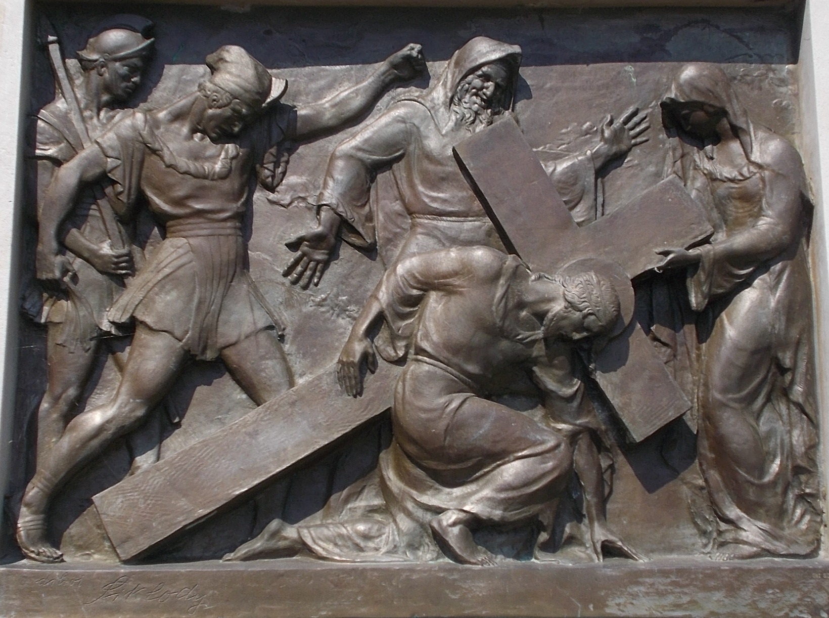 Calvary of Karl I of Austria. Station 9. Jesus falls the third time. Tihany