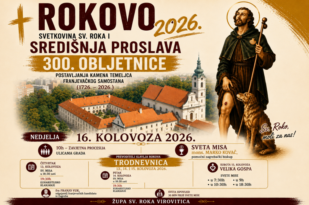 Virovitica u znaku proslave sv. Roka; koncert “pod zvijezdama sv. Roka” uživo na Radio Mariji